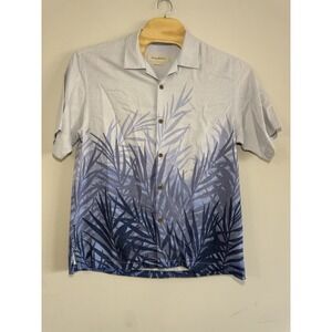 Tommy Bahama Mens Shirt L Original Fit Button Up Hawaiian Tropical Blue silk